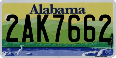 AL license plate 2AK7662