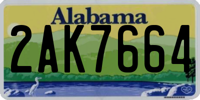 AL license plate 2AK7664