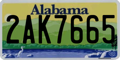 AL license plate 2AK7665