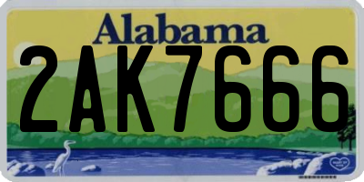 AL license plate 2AK7666