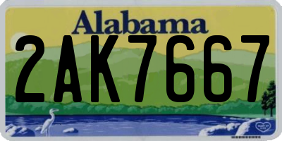 AL license plate 2AK7667