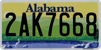 AL license plate 2AK7668