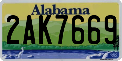 AL license plate 2AK7669