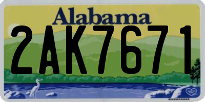 AL license plate 2AK7671