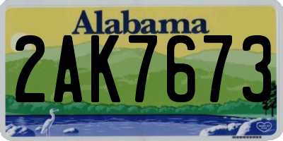 AL license plate 2AK7673