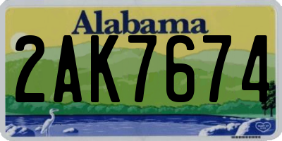 AL license plate 2AK7674