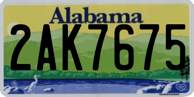 AL license plate 2AK7675