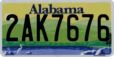 AL license plate 2AK7676