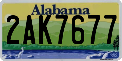 AL license plate 2AK7677