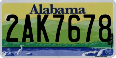 AL license plate 2AK7678