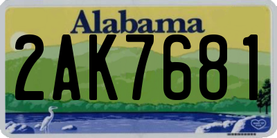 AL license plate 2AK7681