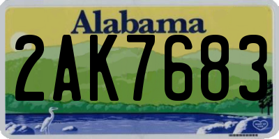 AL license plate 2AK7683