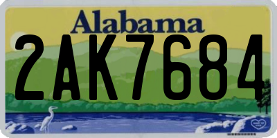 AL license plate 2AK7684