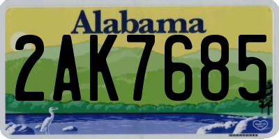 AL license plate 2AK7685