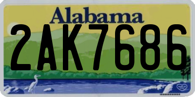 AL license plate 2AK7686