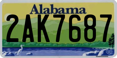 AL license plate 2AK7687