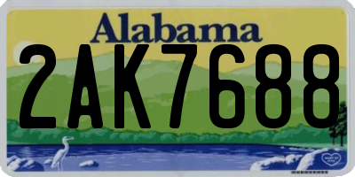 AL license plate 2AK7688