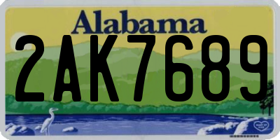 AL license plate 2AK7689