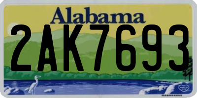 AL license plate 2AK7693