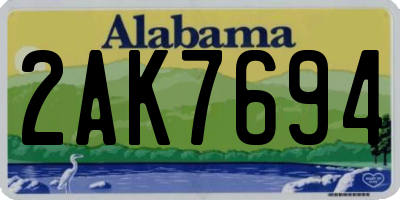 AL license plate 2AK7694
