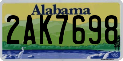 AL license plate 2AK7698