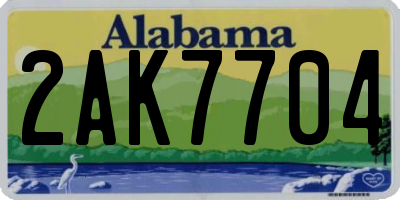 AL license plate 2AK7704