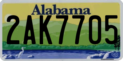 AL license plate 2AK7705