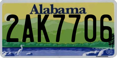 AL license plate 2AK7706