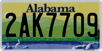 AL license plate 2AK7709