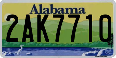 AL license plate 2AK7710