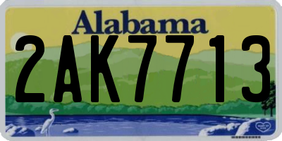 AL license plate 2AK7713