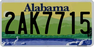 AL license plate 2AK7715