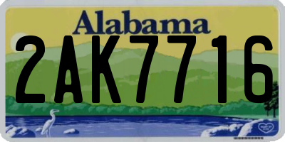 AL license plate 2AK7716