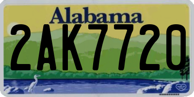 AL license plate 2AK7720