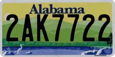AL license plate 2AK7722