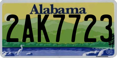 AL license plate 2AK7723