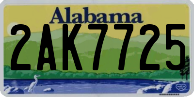AL license plate 2AK7725