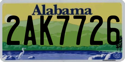 AL license plate 2AK7726