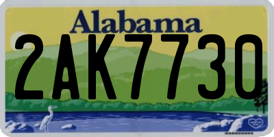 AL license plate 2AK7730