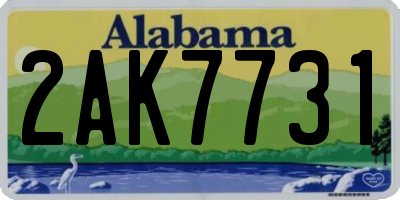 AL license plate 2AK7731