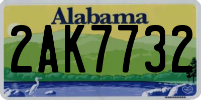 AL license plate 2AK7732