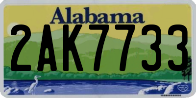 AL license plate 2AK7733
