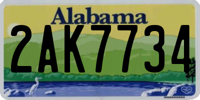 AL license plate 2AK7734