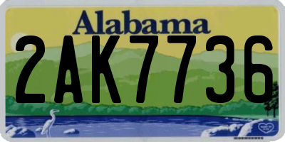AL license plate 2AK7736