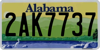 AL license plate 2AK7737