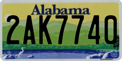 AL license plate 2AK7740