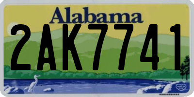 AL license plate 2AK7741