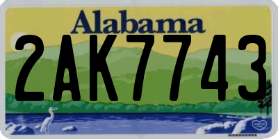 AL license plate 2AK7743