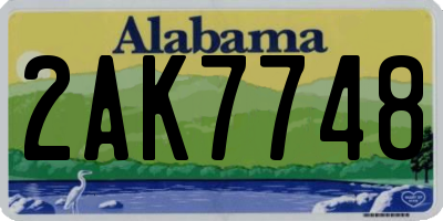 AL license plate 2AK7748
