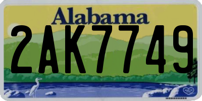 AL license plate 2AK7749